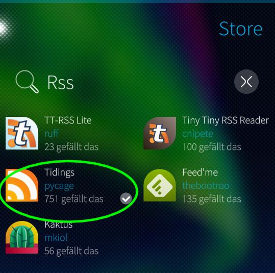 Mobile app
        store with RSS feed readers